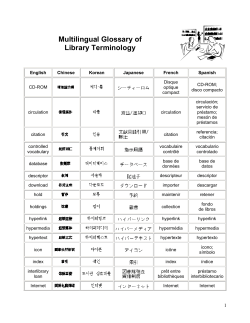 Multilingual Glossary of Library Terminology