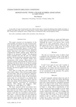 Monozygotic twins` colour-number association: a case