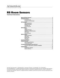 RS Room Sensors Technical Instructions