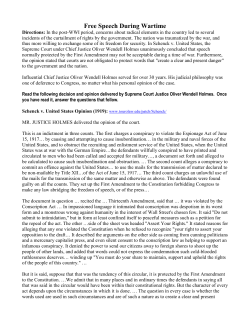 Excerpts from the Schenck v