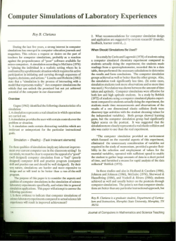 Computer Simulations of Laboratory Experiences