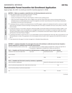 Sustainable Forest Incentive Act Enrollment Application