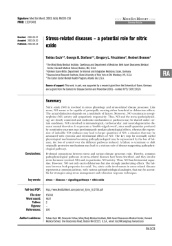 Stress-related diseases &ndash; a potential role for nitric oxide
