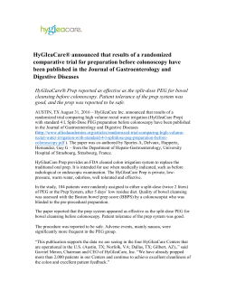 HyGIeaCare&reg; announced that results of a randomized comparative