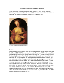 FATHER O.O.`S SAINTS: STORIES OF SACRIFICE Three saints