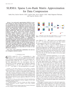 SLRMA: Sparse Low-Rank Matrix Approximation for Data