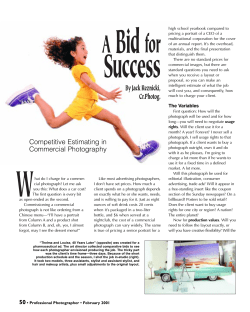 Competitive Estimating in Commercial Photography