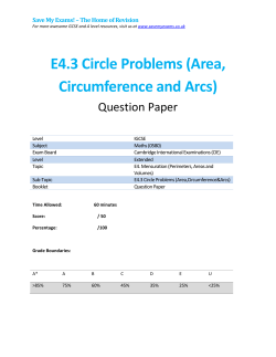 E4.3 Circle Problems (Area, Circumference and Arcs)