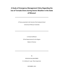 A Study of Emergency Management Policy