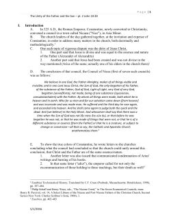 I. Introduction A. In 325 A.D., the Roman Emperor, Constantine