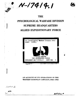 the psychological warfare dmsion supreme headquarters allied