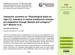 Interactive comment on “Physiological basis for high CO2 tolerance