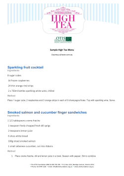 Sample Menu - The Otis Foundation