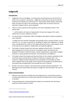 Judgecraft - Courts and Tribunals Judiciary