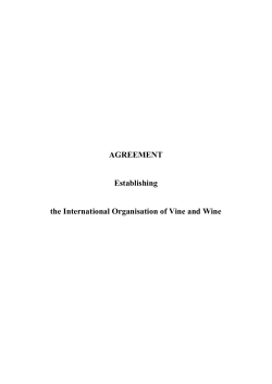AGREEMENT Establishing the International Organisation of Vine