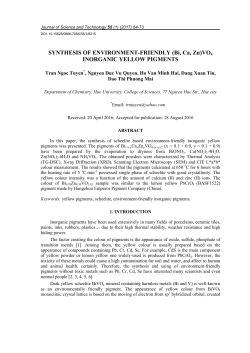 SYNTHESIS OF ENVIRONMENT-FRIENDLY (Bi, Ca, Zn)VO4
