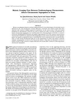 Meiotic Crossing Over Between Nonhomologous