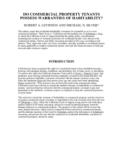 do commercial property tenants possess warranties of habitability?