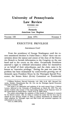 Executive Privilege - Penn Law: Legal Scholarship Repository
