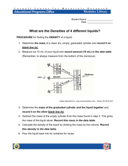 What are the Densities of 4 different liquids?