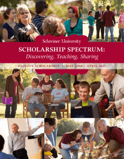 Faculty ScholarShip - Schreiner University