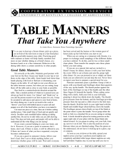 Table Manners - UK College of Agriculture