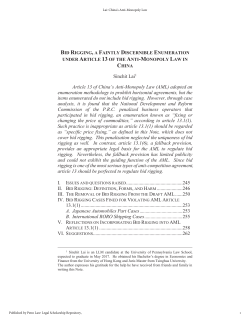 Bid Rigging, a Faintly Discernible Enumeration under Article 13 of