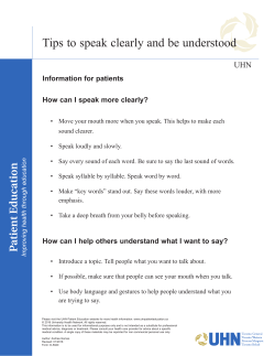 Tips to speak clearly and be understood