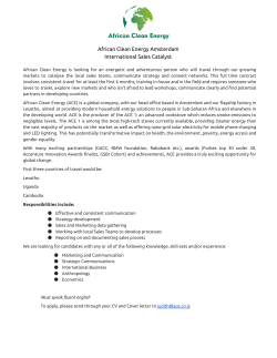 African Clean Energy Amsterdam International Sales Catalyst