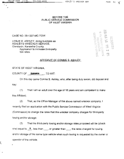 AFFIDAVIT OF ,CONN IE s. ASHLEY ,, one) equal ta 2, less than -,