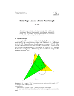 On the Nagel Line and a Prolific Polar Triangle
