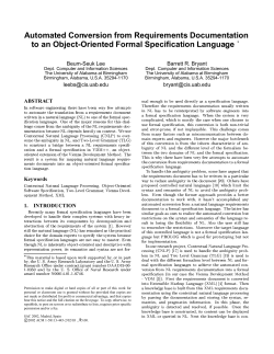 Automated Conversion from Requirements