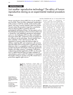 Just another reproductive technology? The ethics of
