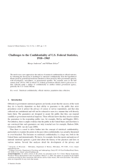 Challenges to the Confidentiality of U.S. Federal Statistics, 1910-1965