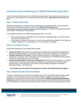 Instructions for completing your NEON Internship Application