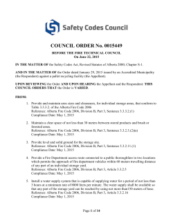 Fire - Alberta Fire Code Compliance of Storage Areas Fire Route