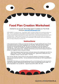 Food Plan Creation Worksheet
