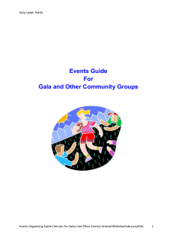 Events Guide For Gala and Other Community Groups