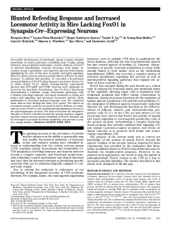Blunted Refeeding Response and Increased Locomotor