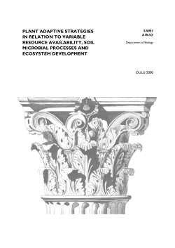 Plant adaptive strategies in relation to variable resource availability