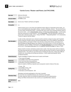 Garc&iacute;a Lorca: Theater and Poetry (in ENGLISH)