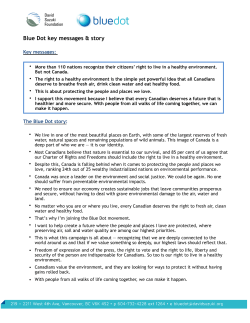 Blue Dot key messages and story