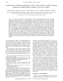 Conformations of Human Apolipoprotein E(263-286) and E(267
