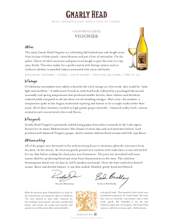 2015 Gnarly Head California Viognier Tasting Note