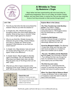 Book Club Guide: A Wrinkle in Time by Madeleine L`Engle