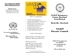 NAACP Parent Representative - Montgomery County Public Schools