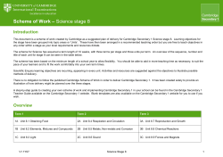 Scheme of Work – Science stage 8