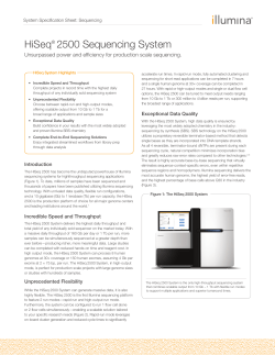 HiSeq 2500 Sequencing System - Center for Genome Innovation