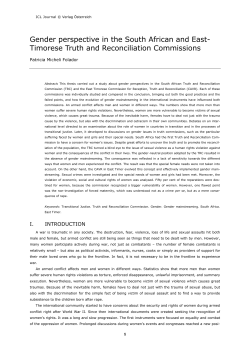 Gender perspective in the South African and East