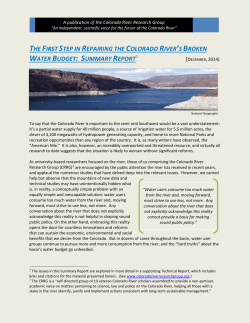 the first step in repairing the colorado river`s broken water budget